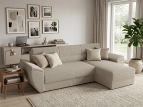 Coltar extensibil de colt TAVERO, bej deschis, reversibil, 251x140 cm