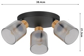 Brilagi - Plafonieră HYGGE cu 4 spoturi, 4xE14/15W/230V, negru/fumuriu