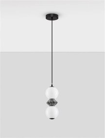 Pendul LED decorativ ceramic Gri, Alb, PALLINA