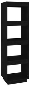 810853 vidaXL Bibliotecă/Separator cameră negru 40x35x135 cm lemn masiv pin