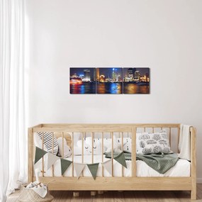 Tablou - Reflectările nopții (cu ceas) (90x30 cm)