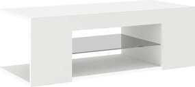 vidaXL Comodă TV cu lumini LED, alb, 90x39x30 cm