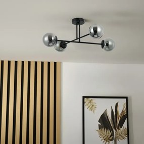 Brilagi - Lustru aplicat MALIVA 4xE14/15W/230V negru/fumuriu