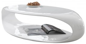 Masuta de cafea ovala din fibra de sticla 120x60x30 cm alba