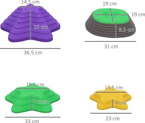 ZONEKIZ Set de pietre de călcat pentru copii de la 3 ani, 11 pietre, antiderapante, până la 80 kg, design stea de mare | Aosom Romania