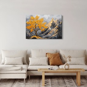 Tablou – Arbore auriu în munți (90x60 cm)
