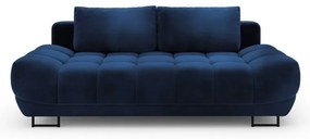 Canapea extensibilă cu 3 locuri și tapițerie de catifea Windsor & Co Sofas Cirrus, albastru închis