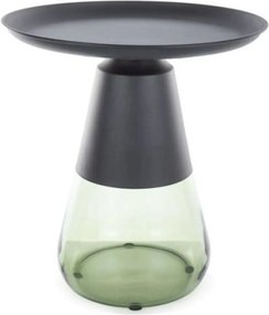 Masuta cafea TIFFANY A BLACK, verde/negru, metal/sticla, 50x52 cm