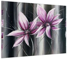 Tablou modern cu flori (70x50 cm), în 40 de alte dimensiuni noi