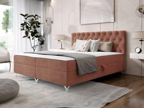 Pat matrimonial 140 cm Jenaks 2 (teracotă) (cu somieră și saltea) (cu sp. depozitare). Promo -17%. 1104146