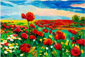 Tablou - Câmp cu maci (90x60 cm)