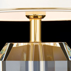 Veioza design lux cu cristal K9 ALEXIS crem/auriu