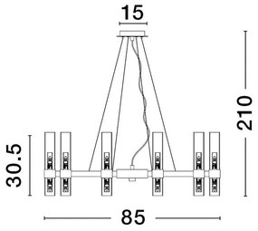 Lustra suspendata design modern CENTURY D85cm