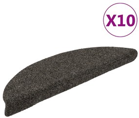 vidaXL Covorașe pentru scări autoadezive, 10 buc., 56x17x3 cm, antracit, semirotunde