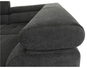 Colţar, piele ecologică gri-maro, model dreapta, BUTON P