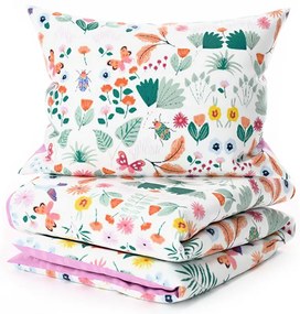 Lenjerie de pat din bumbac pentru patut LUNETTA roz Dimensiunile lenjeriei: 45 x 65 cm | 90 x 135 cm