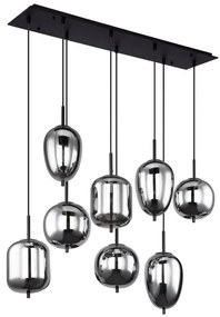 Lustra suspendata cu 8 pendule design modern BLACKY fumuriu 15345-8 GL