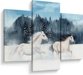 Tablou cu caii pictați (90x60 cm)