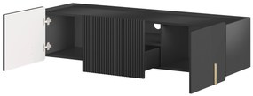 Dulap TV Malmi 150 cm suspendată - negru mat / auriu