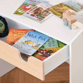 HOMCOM Set Birou și Scaun pentru Copii 6-10 Ani cu Raft și Sertar | Aosom Romania