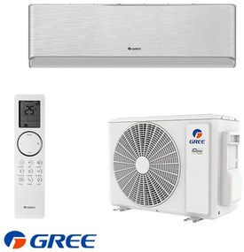 Aparat de aer conditionat inverter Gree Airy GWH09AVCXB-K6DNA1B, 9000 BTU, 19 m², A+++, A++, Wi-Fi, R-32, Argintiu