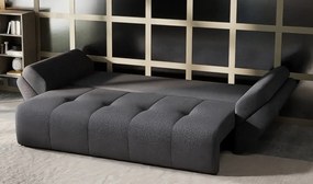 Canapea extensibilă dumonde cu ladă de depozitare si sezut confortabil din spuma high-density, Berlin Enjoy Graphite 250x100 cm