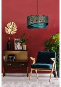 Lustră pe cablu REZO 1xE27/60W/230V turcoaz/aurie