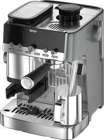 Espressor manual cu rasnita Ninja Luxe Café Mini ES352EU, 1650 W, 9 bar, 250 g, 1,3 l, Barista Assist, 3 setari pentru spumare, 6 tipuri de espresso,Otel inoxidabil