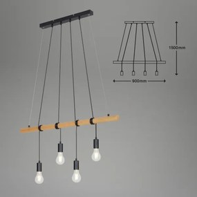 Lustră pe cablu Briloner 4015045 4xE27/25W/230V