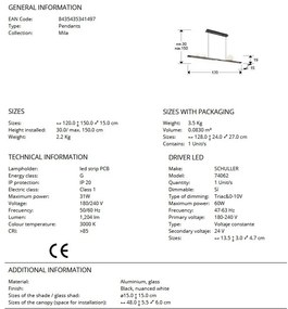 Lustra LED suspendata design modern Mila negru