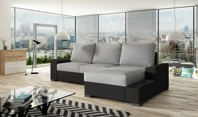 Coltar extensibil, cu spatiu pentru depozitare, 245x160x90 cm, Negro R02, Eltap (Culoare: Albastru inchis / Gri catifea)