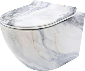 Set vas wc suspendat Rea Carlos rimless granit cu capac softclose