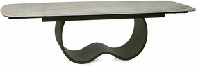 Masă extensibilă CASABLANCA, bej/cupru, sticlă securizată/ceramică/met