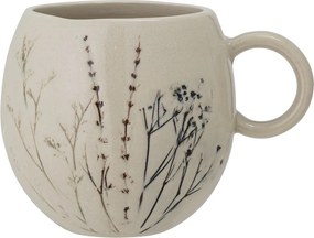 Cană din ceramică cu flori de câmp aplicate manual, D9,5×H8,5 cm, 250 ml, „Bea"