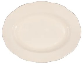 Set de veselă 83 piese, porțelan alb cu accente cupru