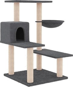vidaXL Ansamblu pisici cu stâlpi din funie sisal, gri închis, 82,5 cm