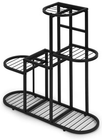 Suport minimalist pentru flori - 5 niveluri, metal negru