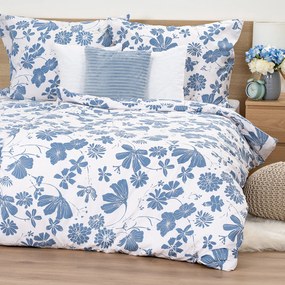 Lenjerie de pat din bumbac 4Home Blue Meadow, 140 x 200 cm, 70 x 90 cm