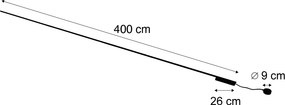 Sistem modern de iluminat pe șine negru monofazat 400 cm - Magnetic