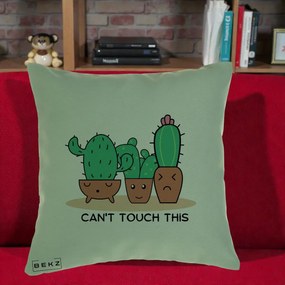 Perna Decorativa Cactus Funny Can't Touch This, 40x40 cm, Verde, Husa Detasabila, Perna Inclusa, BEKZ®
