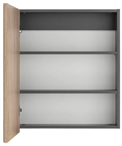 Dulap de baie gri de perete cu oglindă Støraa Wisla, 60 x 70 cm