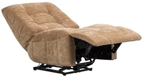 Fotoliu maro deschis reglabil de relaxare cu tapițerie din catifea reiată Hein – WOOOD