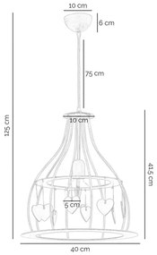 Lustră pe cablu ONLI LEONILDE 1xE27/15W/230V bej