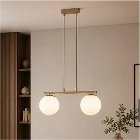 Brilagi - Lustră pe cablu MILO 2xE27/60W/230V bej/auriu