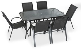 JAKS Mobilier din ratan negru Nebraska