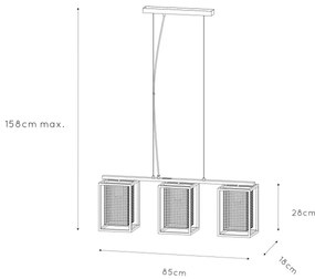 Lucide 21422/03/30 – Lustră LED pe cablu SANSA 3×E27/40W/230V