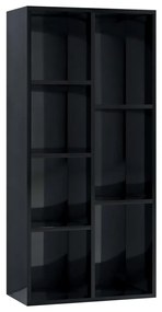 801114 vidaXL Bibliotecă, negru extralucios, 50 x 25 x 106 cm, PAL