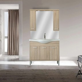 Dulap suspendat cu oglindă Nerva 105 cm, stejar Sonoma