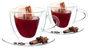 Ceaşcă termorezistentă Heart cu farfurie, 2 buc., în formă de inimă, 150 ml, HOTCOOL TYP 5