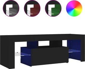 vidaXL Comodă TV cu lumini LED, negru, 120x35x40 cm